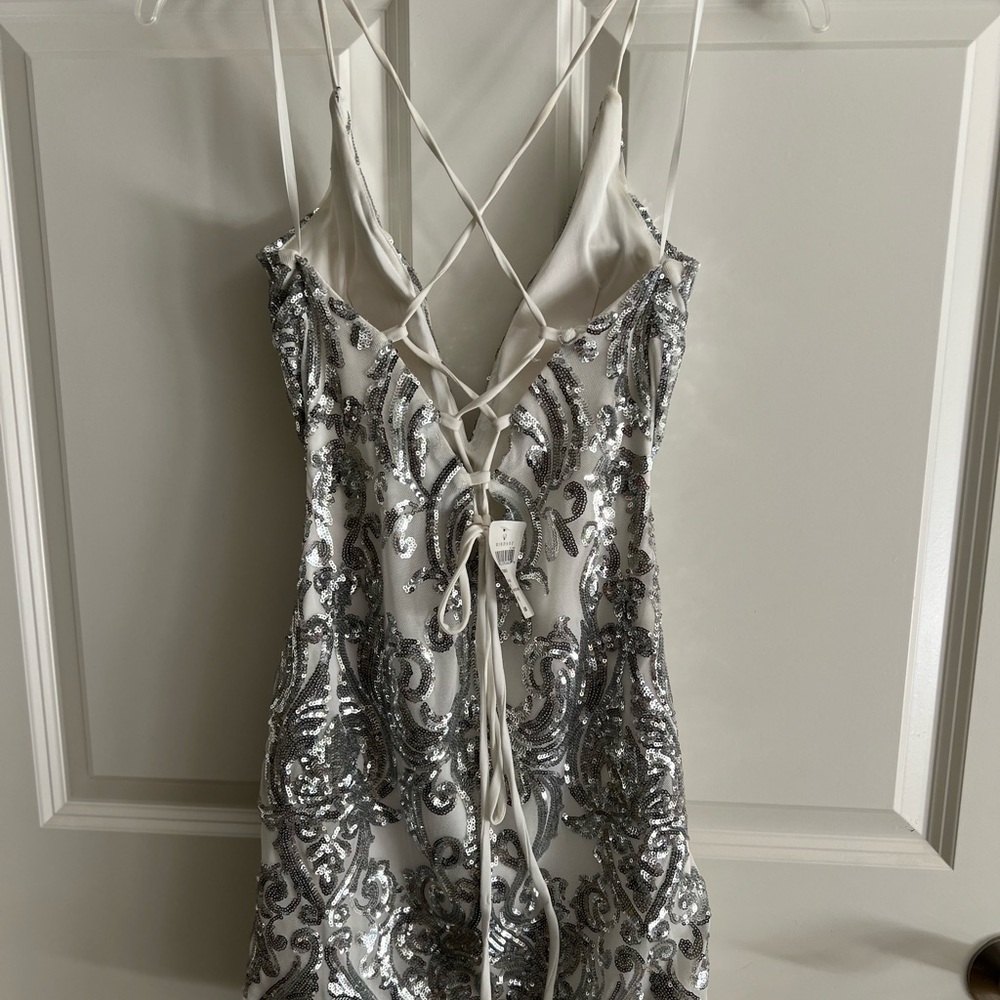 Windsor Silver Sequin Strappy Dress - Picture 2 of 5